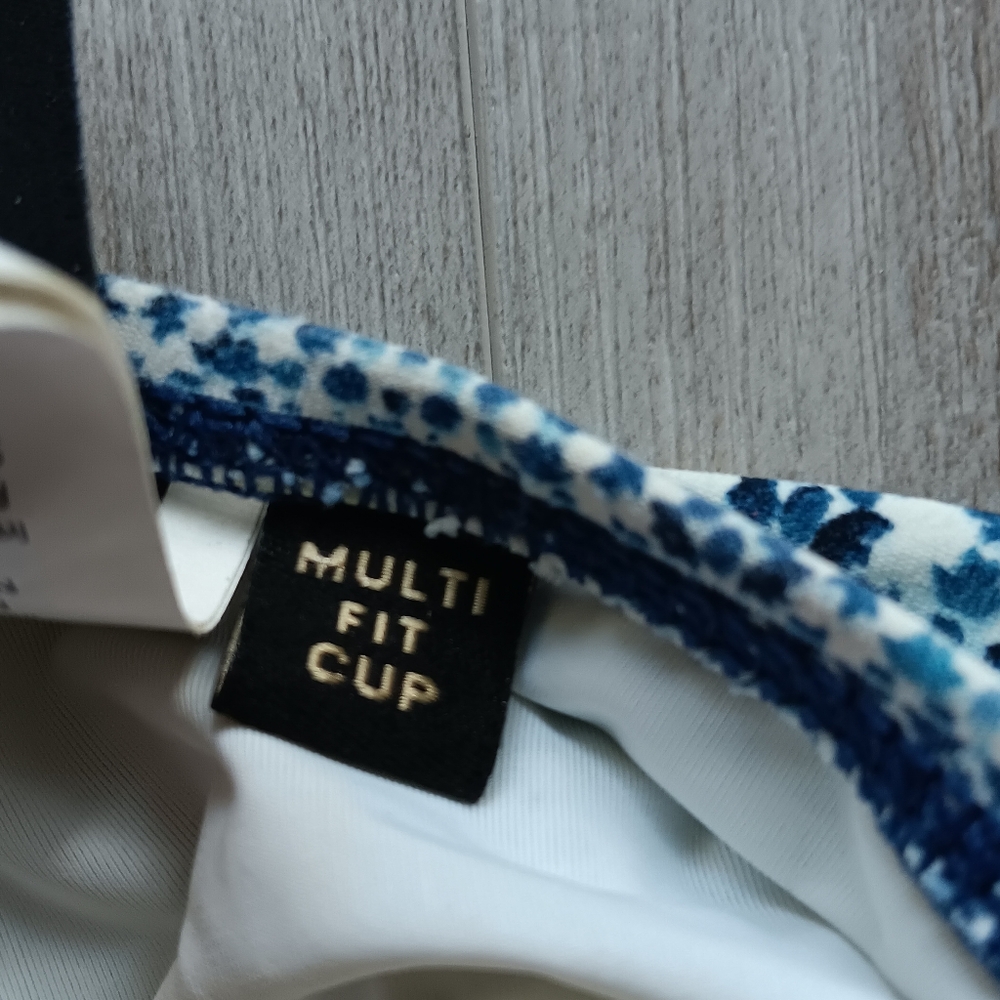 Niptuck One Piece Joanne Swimsuit Multi Fit Cups Side Panel Blue White Size 10 - Picture 3 of 11